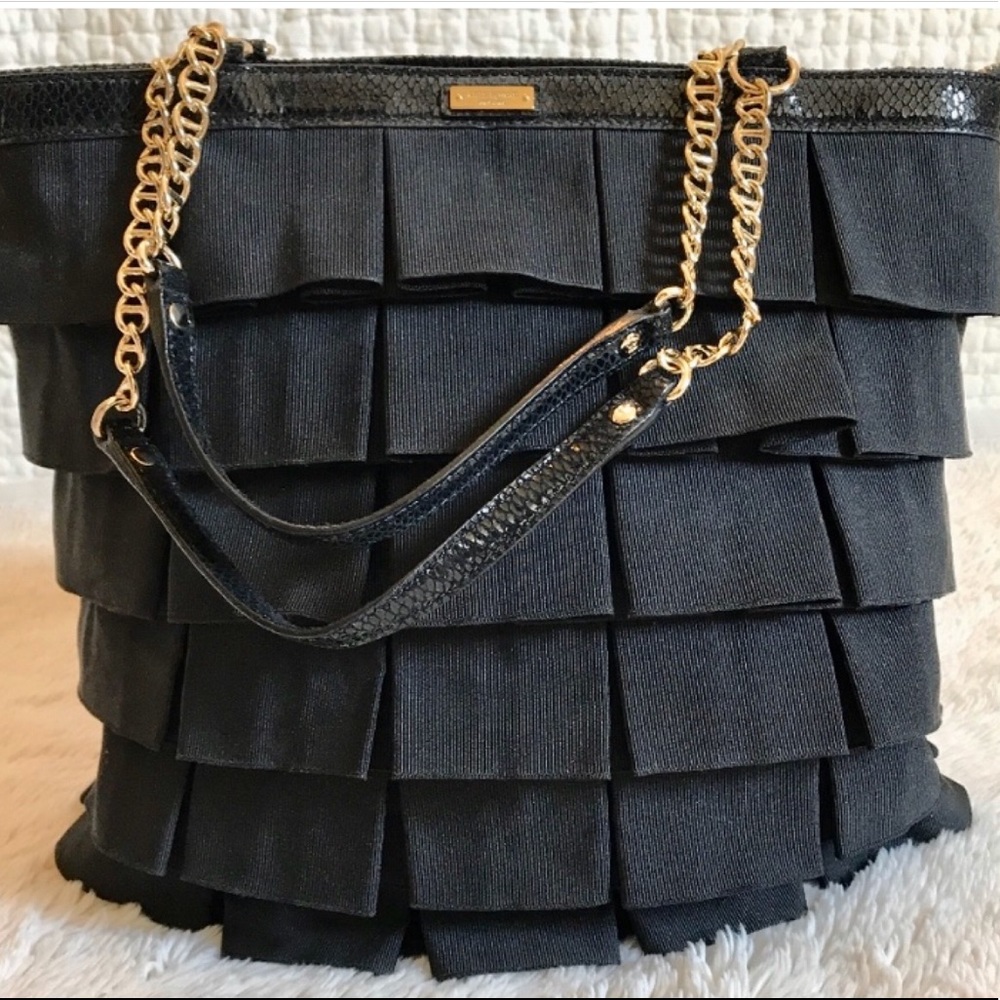 Kate Spade Grosgrain Plisse Priti / Ruffled Tote
